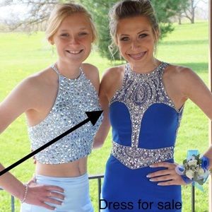 Gorgeous Royal Blue Rhinestone Prom Dress